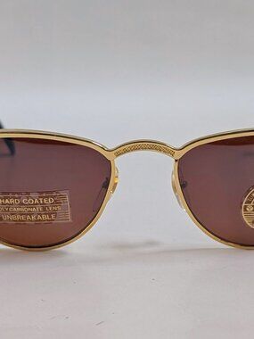 NWT Vintage 90's Retro Style Round Metal Sport Sunglasses (S. Gold)